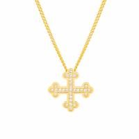 Крест Cross из золота с бесцветными топазами