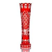 Хрустальная ваза для цветов "Люкс" красная