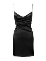 Платье мини с драпировкой на талии черное
