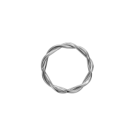 Торсионное Кольцо Девятигранное серебро, родий