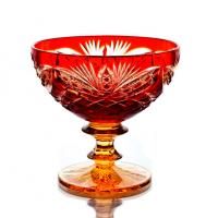 Хрустальная ваза для стола "Любава" янтарно-красная