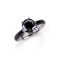 Кольцо "Aurora" черный бриллиант, керамика deep black