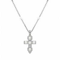 Крест Cross из серебра с жемчугом и бриллиантами
