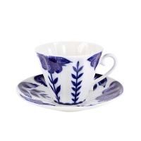 Чашка с блюдцем чайная форма "Лучистая" рисунок "Флер"