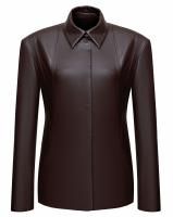 Рубашка - пиджак из экокожи коричневая