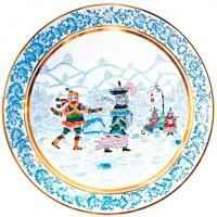 Декоративная тарелка "Зимняя забава"