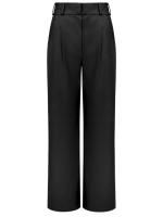 Женские прямые брюки из экокожи черные