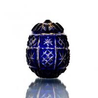 Хрустальный сувенир "Яйцо - ромашка" янтарно-синий