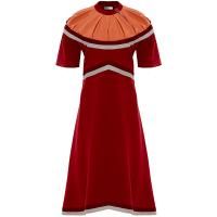 Платье в полу-спортивном стиле бордовый/персиковый