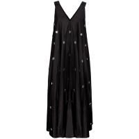 Платье - сарафан из тафты с крупными кристаллами черное