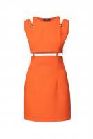 Платье мини составное оранжевое