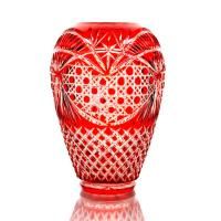 Хрустальная ваза для цветов "Каскад" красная