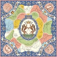 Платок "Карты Ремезова" с ручной подшивкой шелк/вискоза