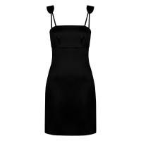 Мини - платье с плечиками черного цвета