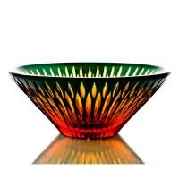 Хрустальная ваза для фруктов "Кармен" янтарно-зелёная