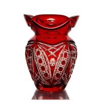 Хрустальная ваза для цветов "Маки" красная