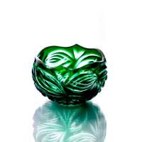 Хрустальная ваза для стола "Евгения" малая зелёная
