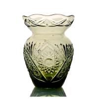 Хрустальная ваза для цветов "Маки" оливковая