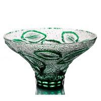 Хрустальная ваза для фруктов "Пальмира" зелёная
