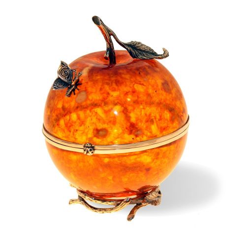 Шкатулка "Райское яблоко" из янтаря AMBER PALACE