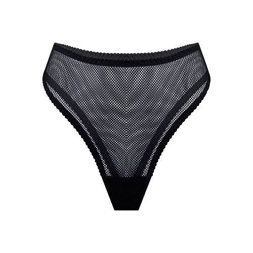 Черные трусы бразильяна "Omut / Омут" из крупной сетки PURPUR INTIMATES / ПУРПУР ИНТИМЭЙТС