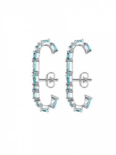 Серьги "Aquamarine / Аквамарин" АЛЬТАРИЯ