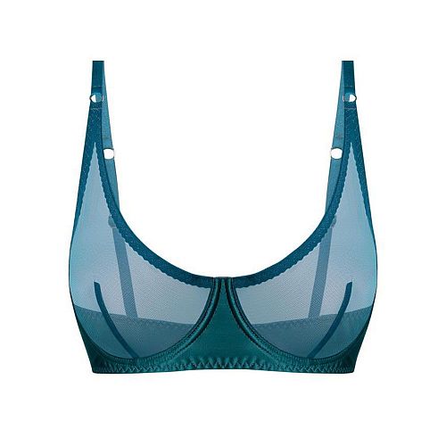 Изумрудный бра "Naomi / Наоми" из сетки и шелка PURPUR INTIMATES / ПУРПУР ИНТИМЭЙТС