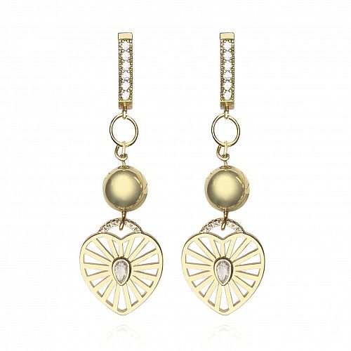 Серьги - сердечки позолоченные ANNA SKOROKHODOVA ACCESSORIZE / АННА СКОРОХОДОВА. АКСЕССУАРЫ