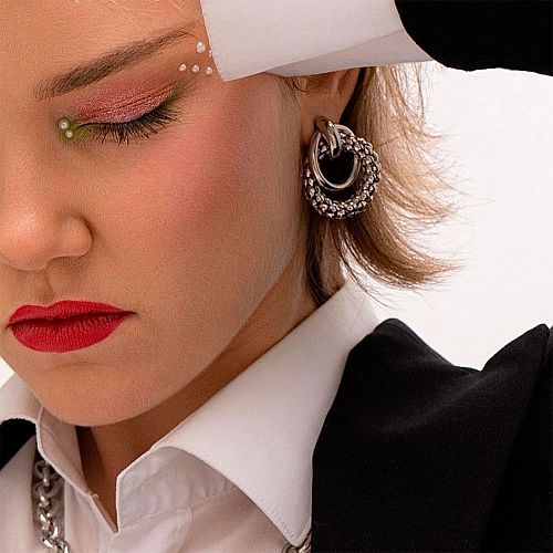 Серьги - гвоздики винтажные округлой формы ANNA SKOROKHODOVA ACCESSORIZE / АННА СКОРОХОДОВА. АКСЕССУАРЫ
