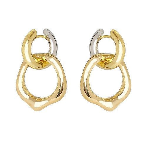Двухцветные золотистые серьги - кольца трансформеры ANNA SKOROKHODOVA ACCESSORIZE / АННА СКОРОХОДОВА. АКСЕССУАРЫ