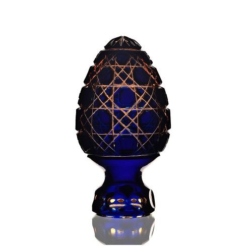 Декоративное изделие "Яйцо" среднее янтарно-синее ГУСЕВСКОЙ ХРУСТАЛЬНЫЙ ЗАВОД