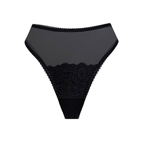Черные трусы бразильяна "Balmy / Балми" из сетки и кружева PURPUR INTIMATES / ПУРПУР ИНТИМЭЙТС