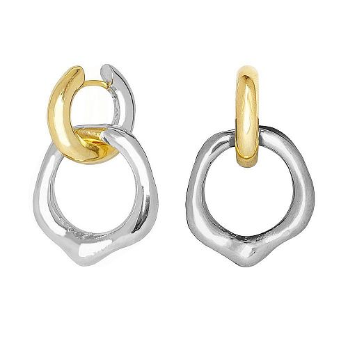 Двухцветные серебристые серьги - кольца трансформеры ANNA SKOROKHODOVA ACCESSORIZE / АННА СКОРОХОДОВА. АКСЕССУАРЫ
