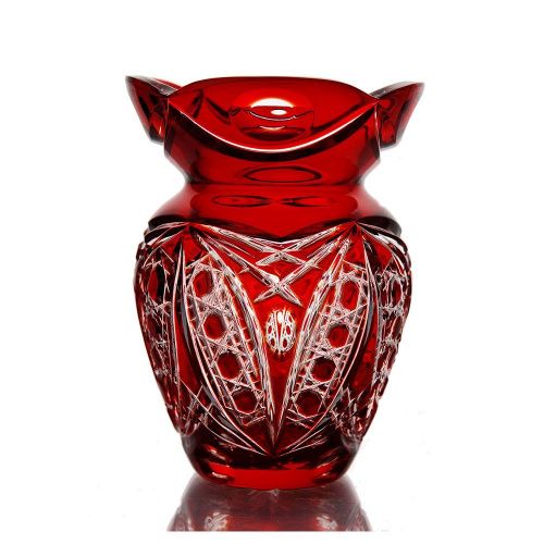 Хрустальная ваза для цветов "Маки" красная ГУСЕВСКОЙ ХРУСТАЛЬНЫЙ ЗАВОД