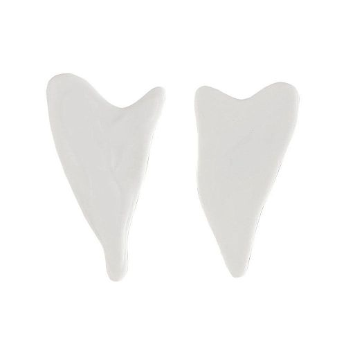 Серьги "Сердца" из фарфора средние, белые RES OBJECTS