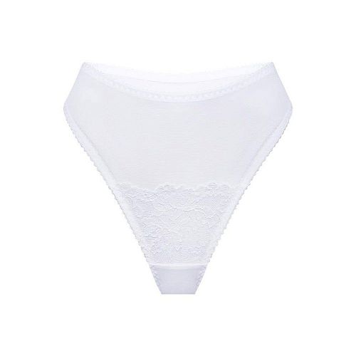 Белые трусы бразильяна "Balmy / Балми" из сетки и кружева PURPUR INTIMATES / ПУРПУР ИНТИМЭЙТС