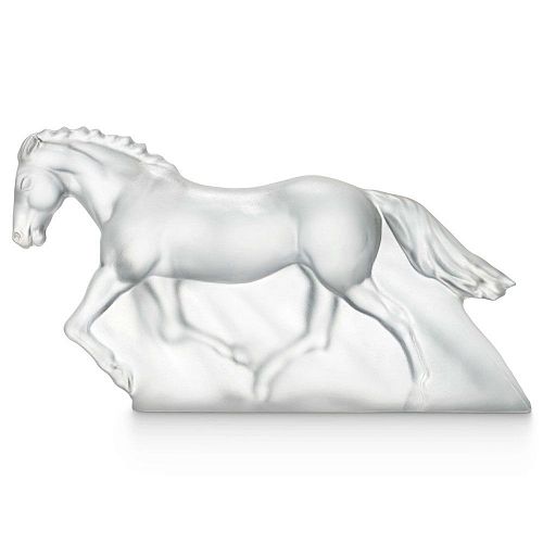 Хрустальная скульптура "Лошадь бегущая" матовая AVDEEV CRYSTAL