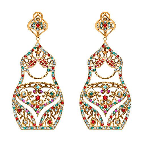 Серьги "Matreshka Kim / Матрешка Ким" RUSSKAYA SKAZKA / РУССКАЯ СКАЗКА