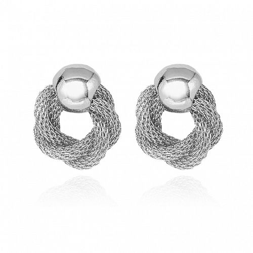 Серьги - гвоздики в винтажном стиле шнур серебряные ANNA SKOROKHODOVA ACCESSORIZE / АННА СКОРОХОДОВА. АКСЕССУАРЫ