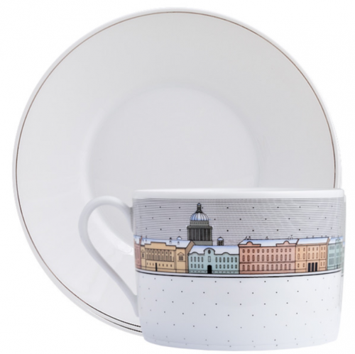 Чайная пара большая "Санкт-Петербург зимой" KLIMENKOFF