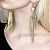 Серьги - кисточки удлиненные позолоченные с жемчугом ANNA SKOROKHODOVA ACCESSORIZE / АННА СКОРОХОДОВА. АКСЕССУАРЫ