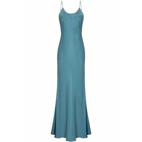 Платье с отрезным бра "Trinity" синее PATRON CASHEMERE