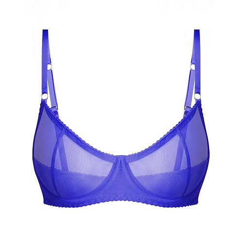 Синий бра "Omut / Омут" из сетки PURPUR INTIMATES / ПУРПУР ИНТИМЭЙТС