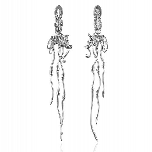 Длинные серьги "Elephant earrings white" THING JEWELRY