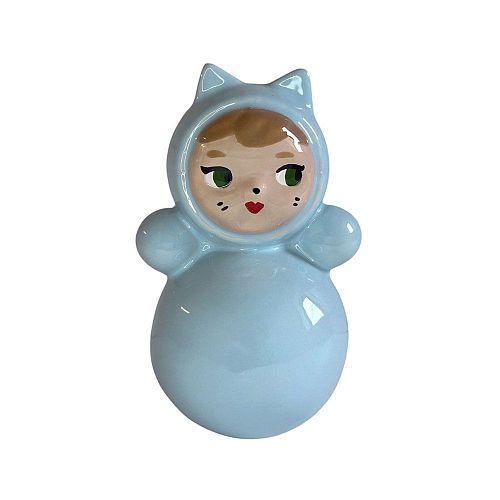 Статуэтка Неваляшка "Лисичка Голубая / Blue S" ASIKNOVA CERAMICS