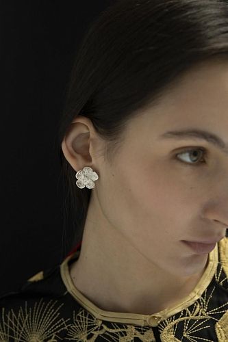 Серьга "Алтай Цветок Пятилистник" MS.MARBLE