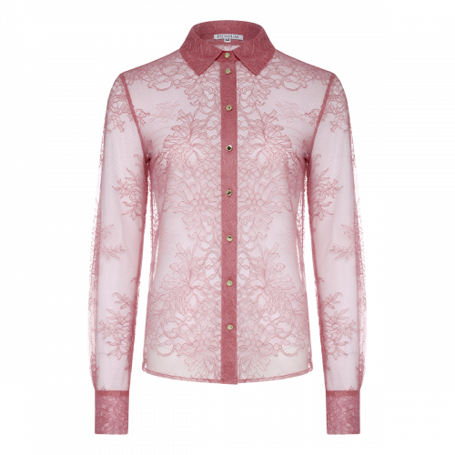 Кружевная блузка "Scarlett" кирпично-розовая PEONIUM
