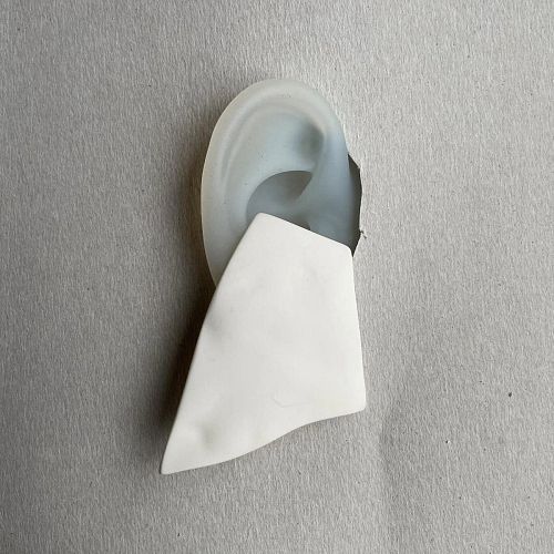 Серьги "Фрагменты" из фарфора большие, белые RES OBJECTS