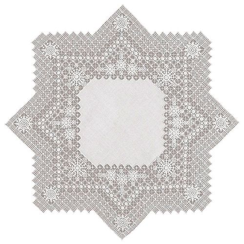 Салфетка белая ажурная декоративная 45*45 см "Новогодняя коллекция" КРЕСТЕЦКАЯ СТРОЧКА