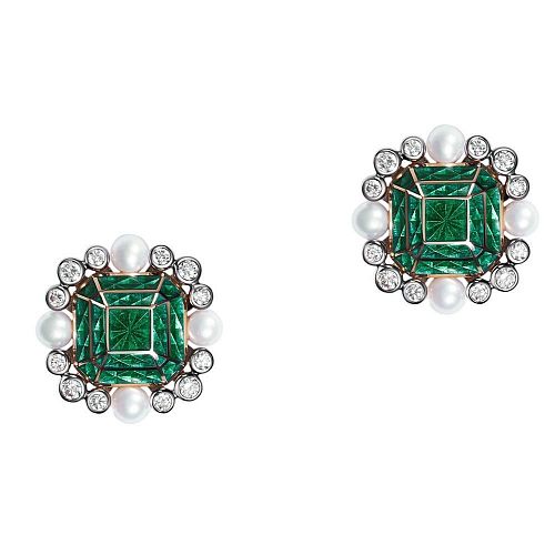 Серьги "Fancy gems / Изысканные камни" зелёные МАСТЕРСКАЯ АГАФОНОВЫХ
